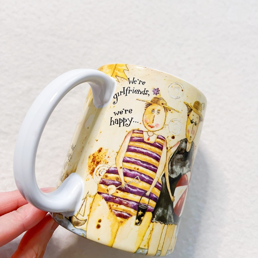 4/$22 Lang and Wise Girlfriends Collector Mug Blue Coffee Cup Karen Hillard Good - Picture 6 of 14